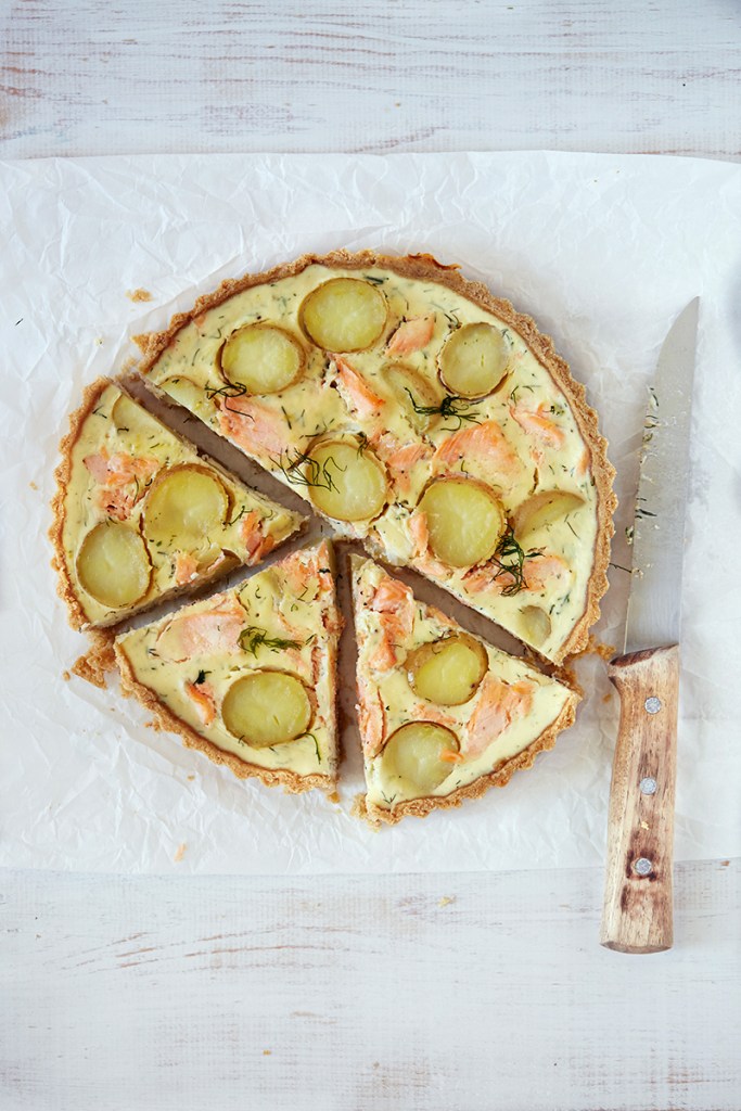 Salmon and new Potato Tart
